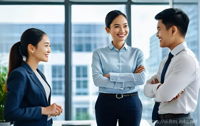 재무위험관리사의 업무 스트레스 관리 - **Prompt:** A young Vietnamese financial risk manager, dressed in a sharp business casual outfit (bl...